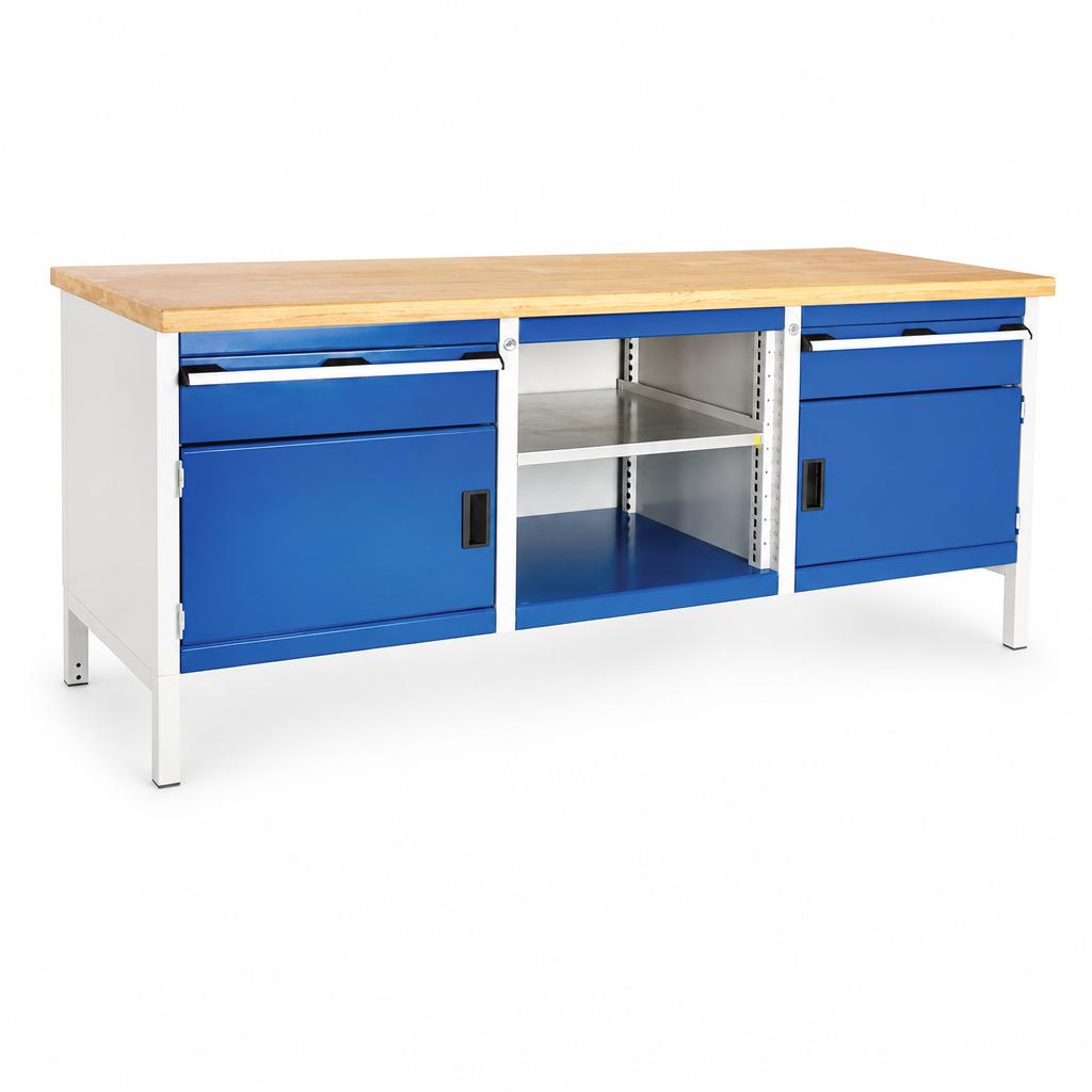 Heavy Duty Wood Top Industrial Workbench 840 x 2000 x 750mm