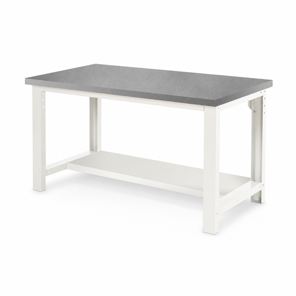 Heavy Duty Workbench with Half-Depth Shelf 840x1500x750mm