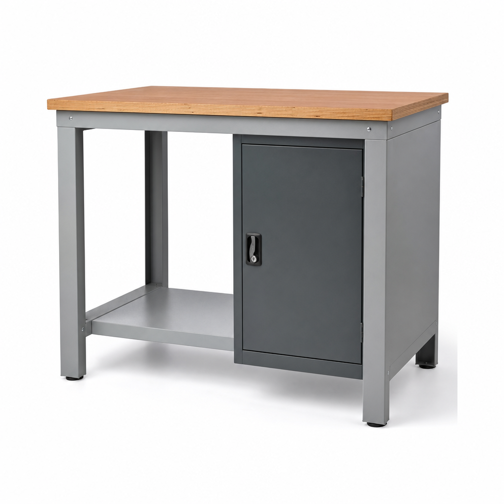 Heavy Duty Workbench with Multiplex Top and Lockable Cupboard