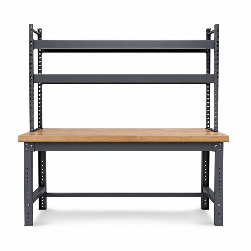 Heavy Duty Workbench with Twin Shelf Units