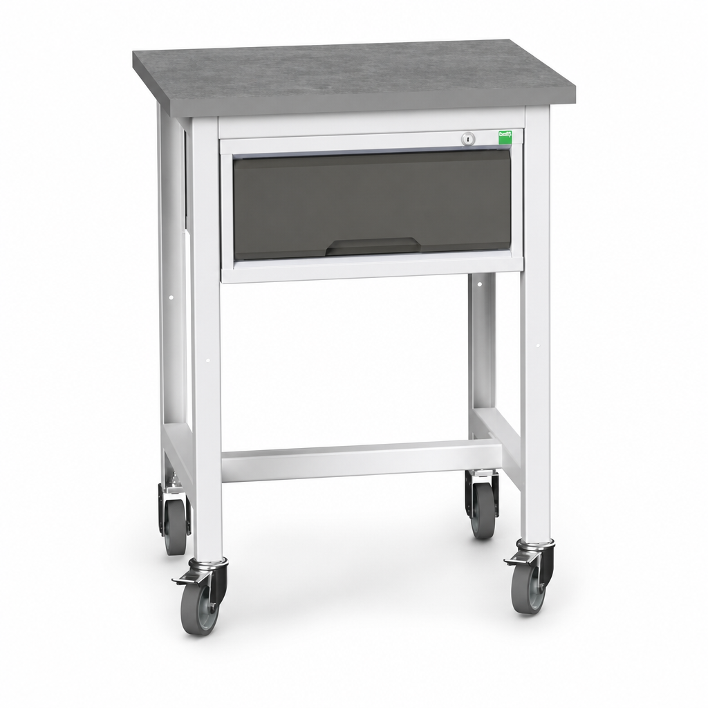 Height Adjustable Mobile Workbench with Storage Options
