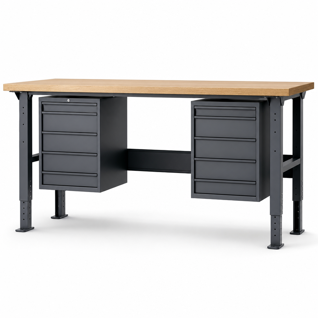 Height Adjustable Workbench with Drawer Storage