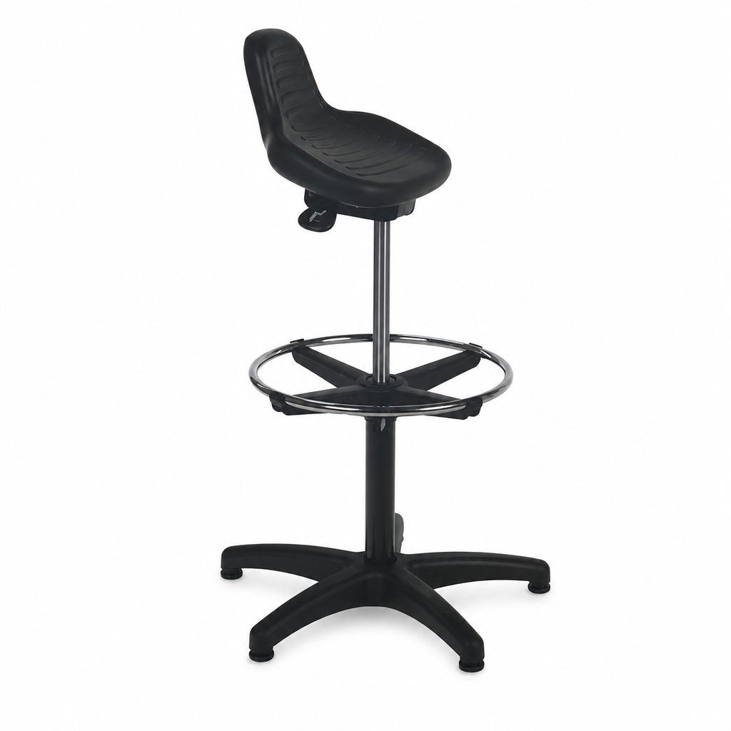 Height Adjustable Workshop Stool with Footrest