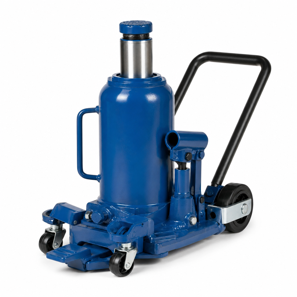 Hydraulic Bottle Jack with Swivelling Toe and Castors 5–25 Tonne