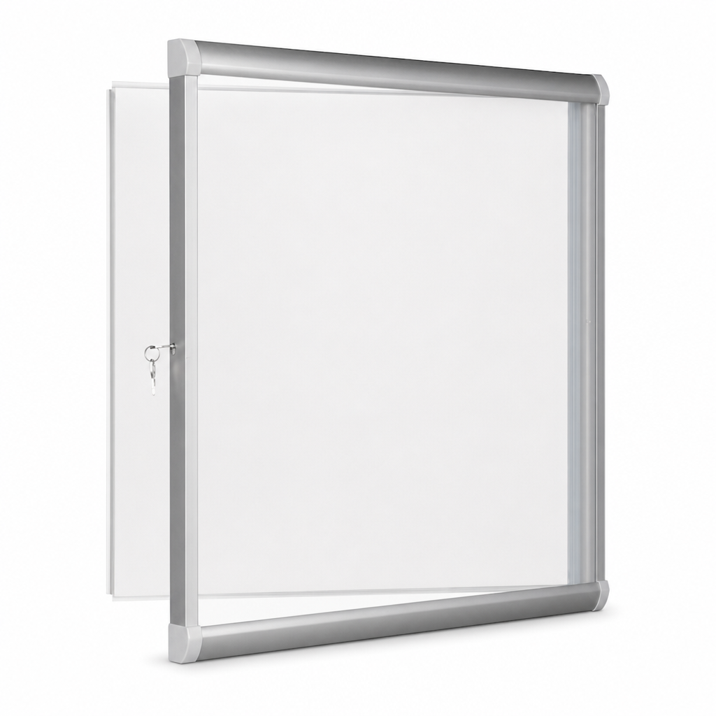 Indoor Lockable Aluminium Bulletin Board with Glass Door