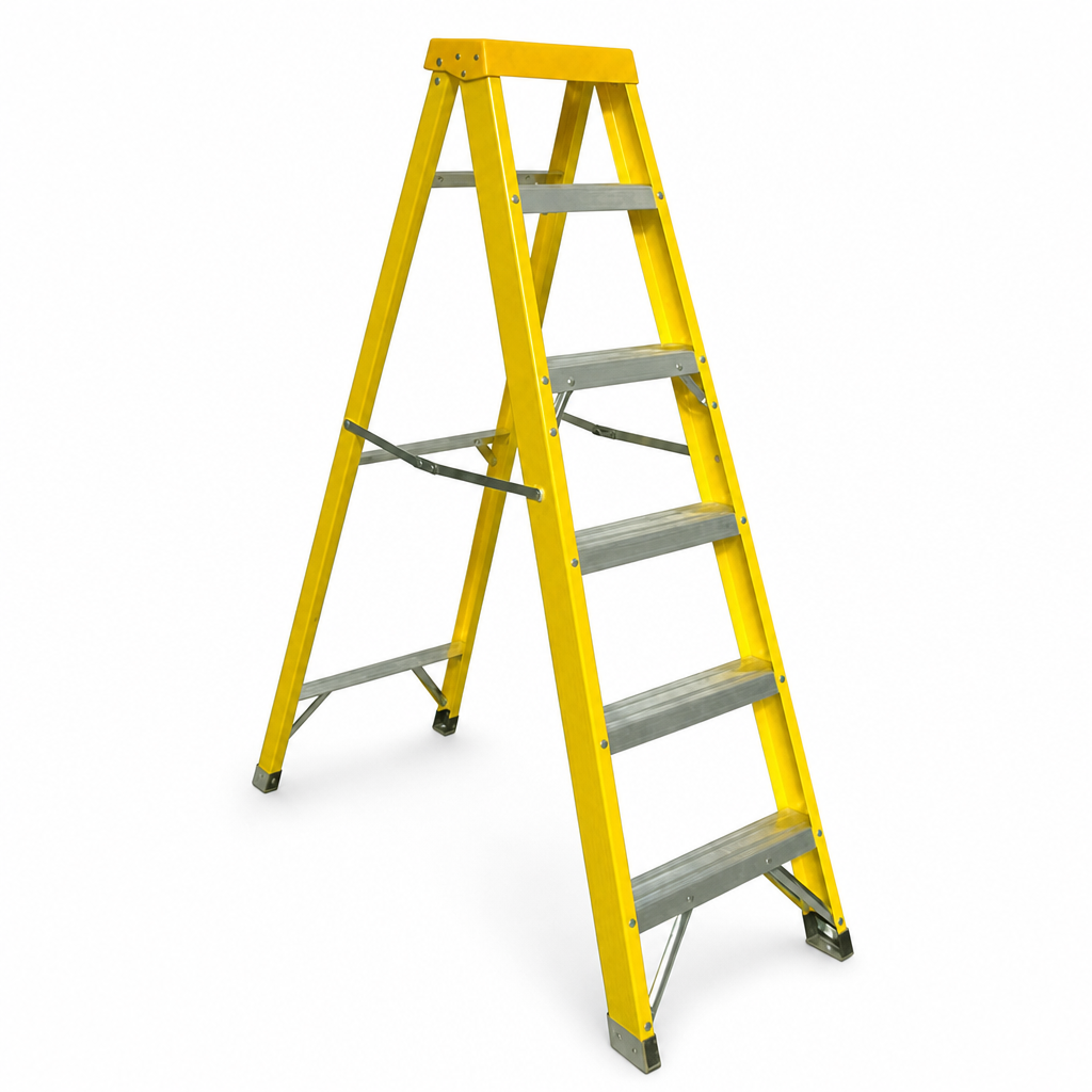 Industrial ESD-Safe Fibreglass A-Frame Builder's Step Ladder