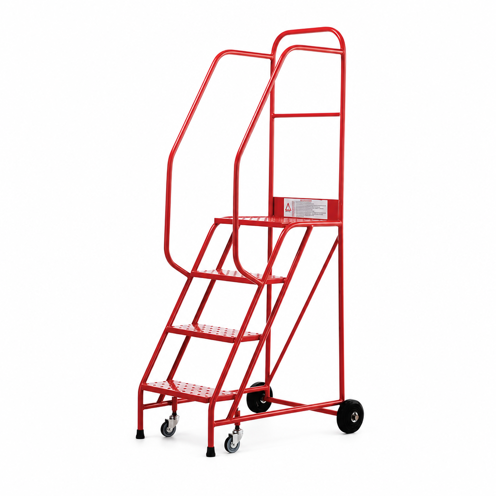 Industrial Mobile Step Ladders with Punched Metal Treads