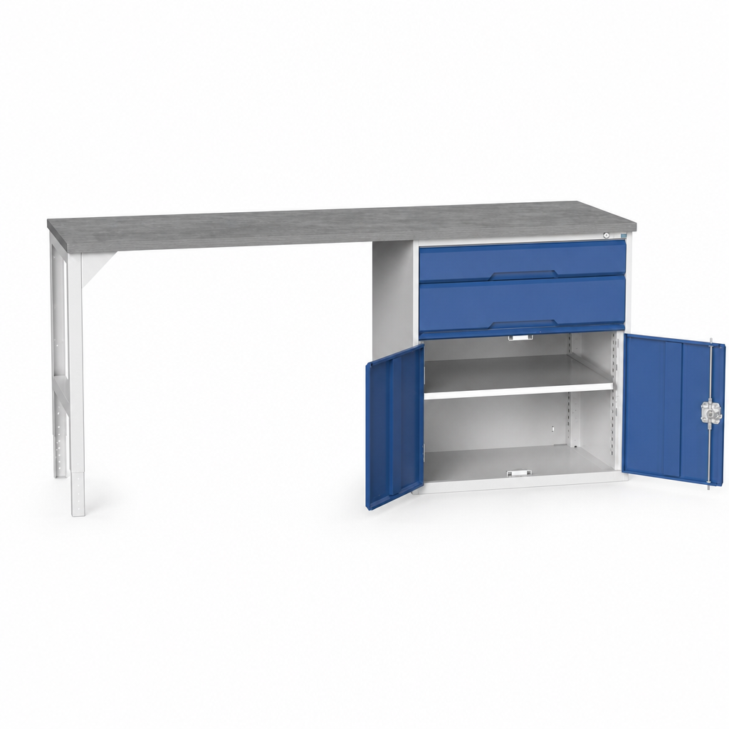 Industrial Workbench with 2 Drawers 930x2000x600mm