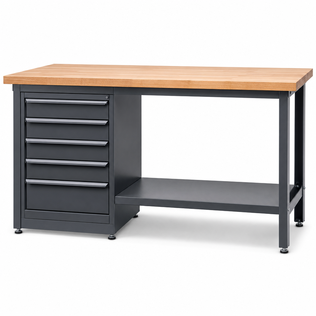 Industrial Workbench with 5 Drawers 930x1500x600mm