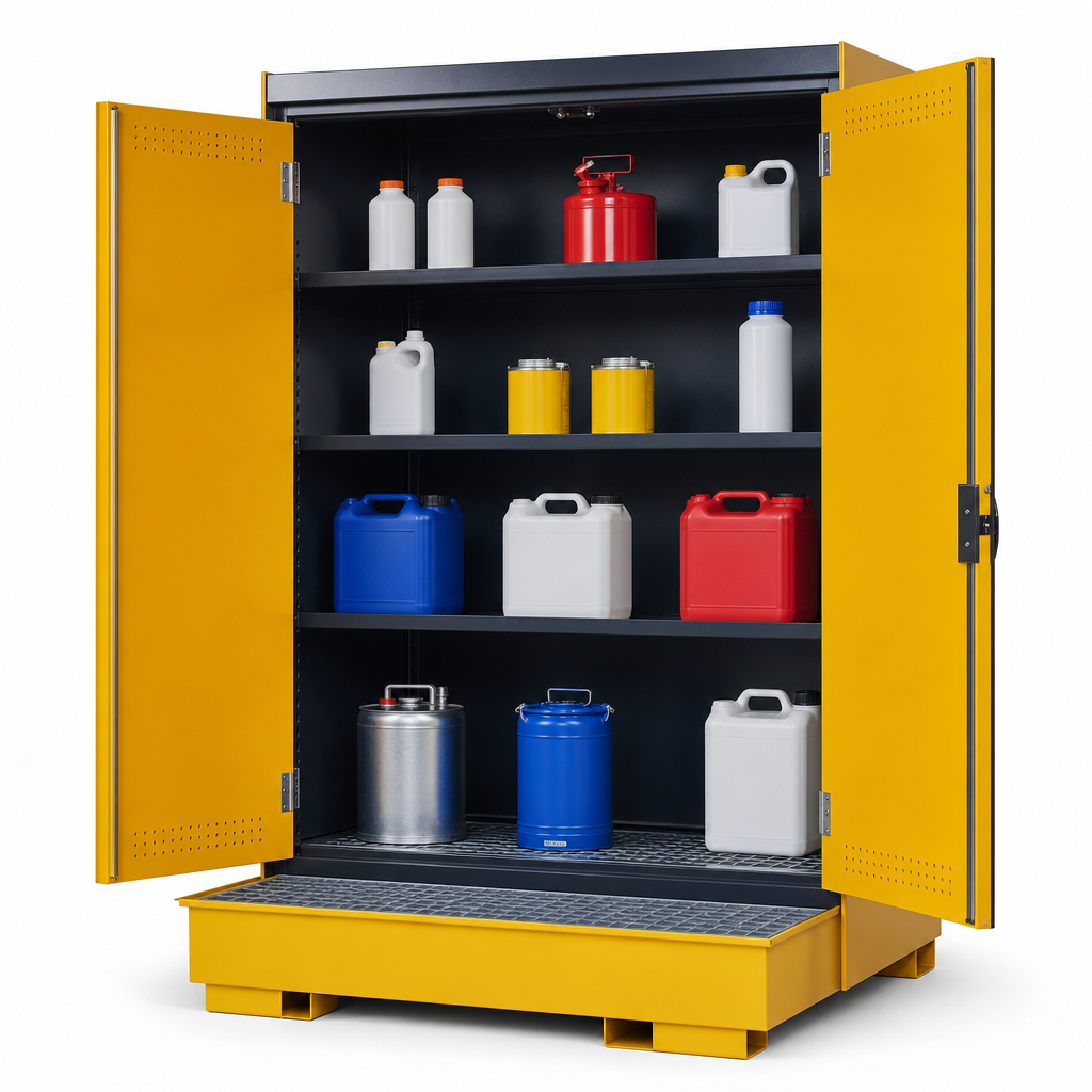 Large COSHH Chemical Storage Cabinet with Spill Containment