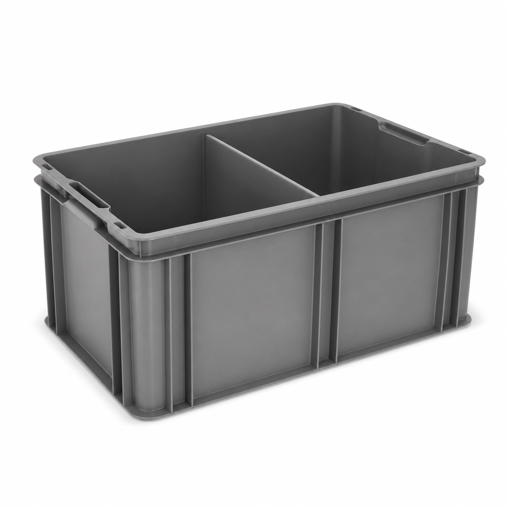Large Plastic Storage Bin with Divider 60L 570mm Length