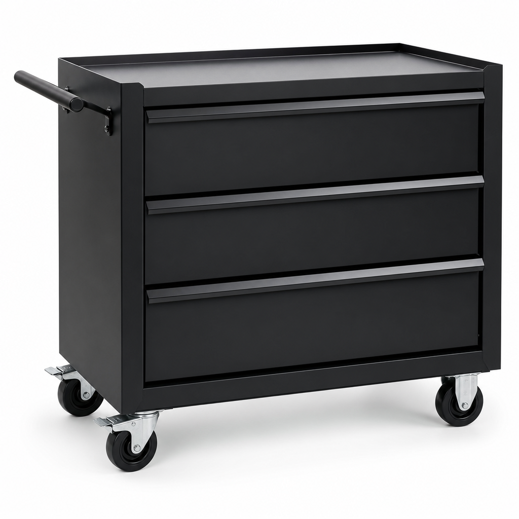 Large Portable 3 Drawer Tool Cabinet