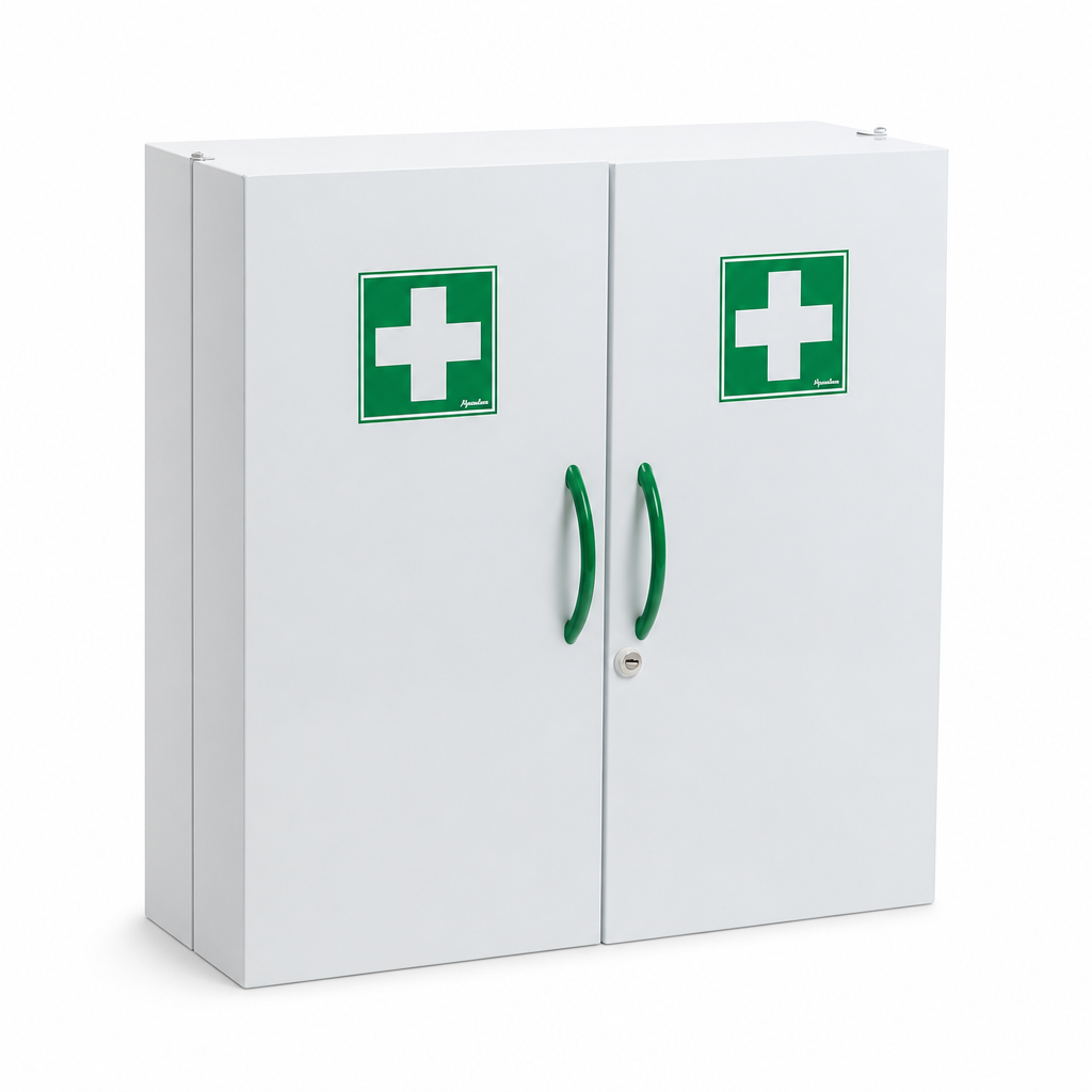 Large Steel First Aid Wall Cupboard with 2 Doors