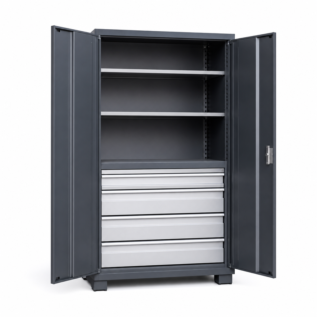 Large Steel Workshop Cupboard with Drawers 1950 x 940mm