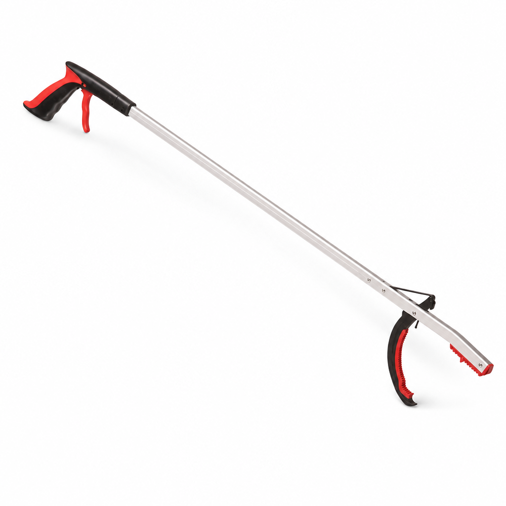 Long Litter Picker with Pistol Grip and Sprung Jaws