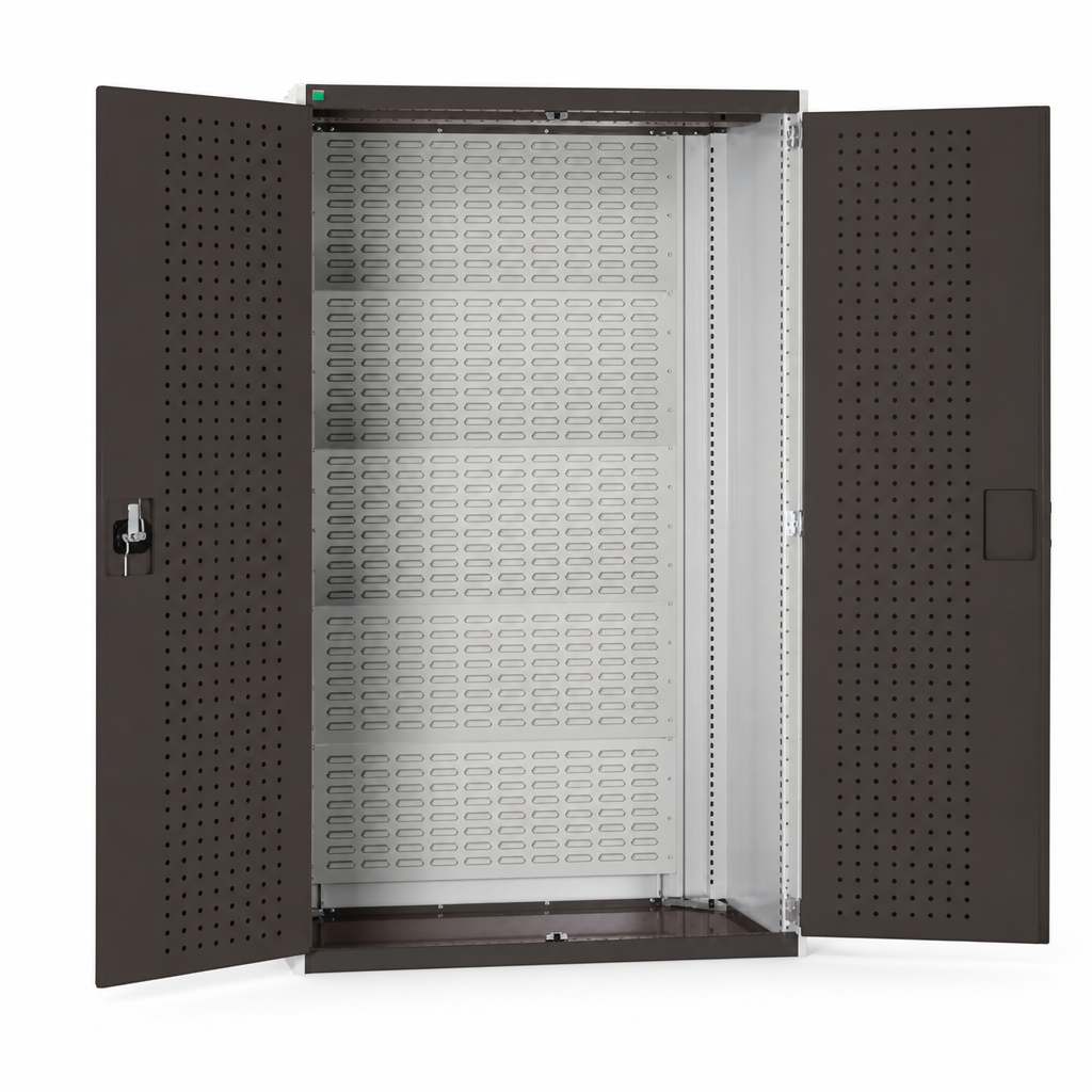 Louvre Back Tool Cupboard with Perforated Storage Doors 1200x1050x650mm