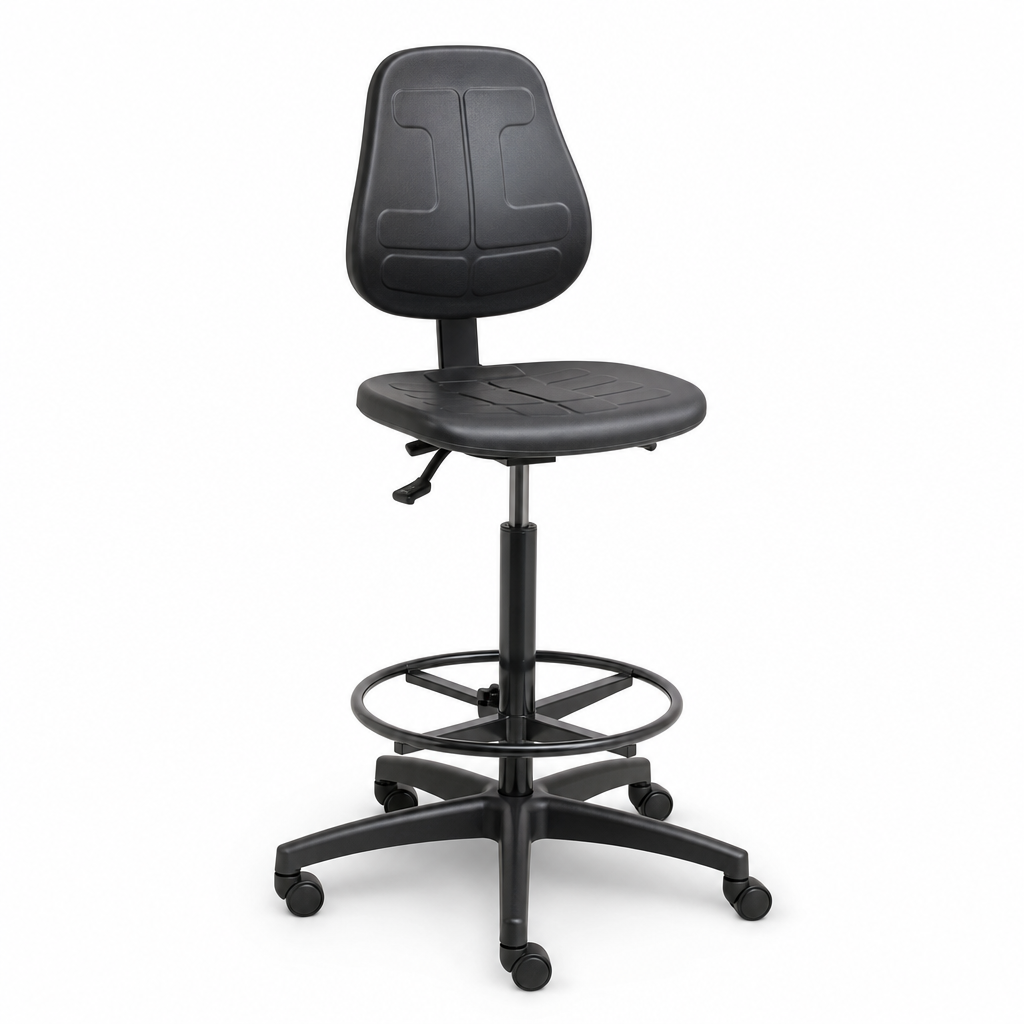Low Polyurethane Workshop Chair with Castors