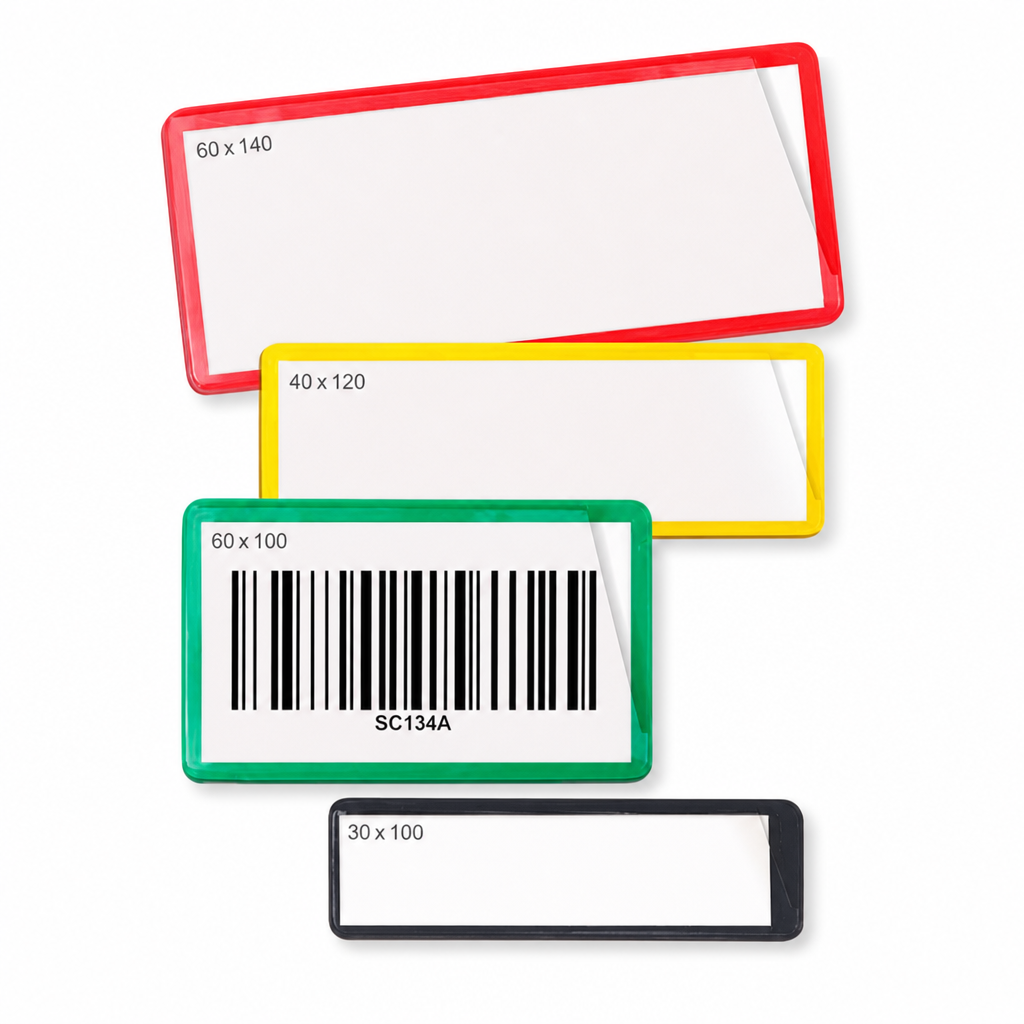 Magnetic Ticket Pouches for Shelving and Racking