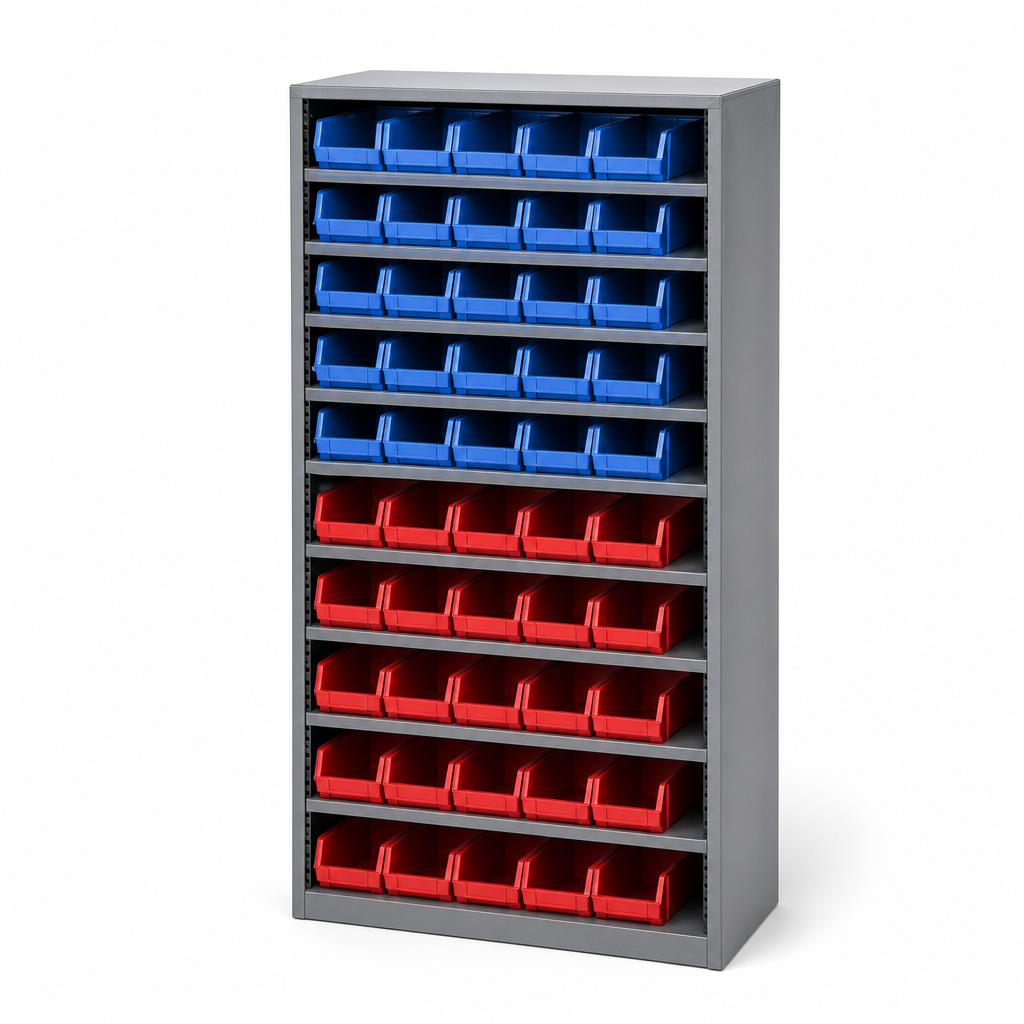 Medium Cupboard with Small Parts Picking Bins Without Doors