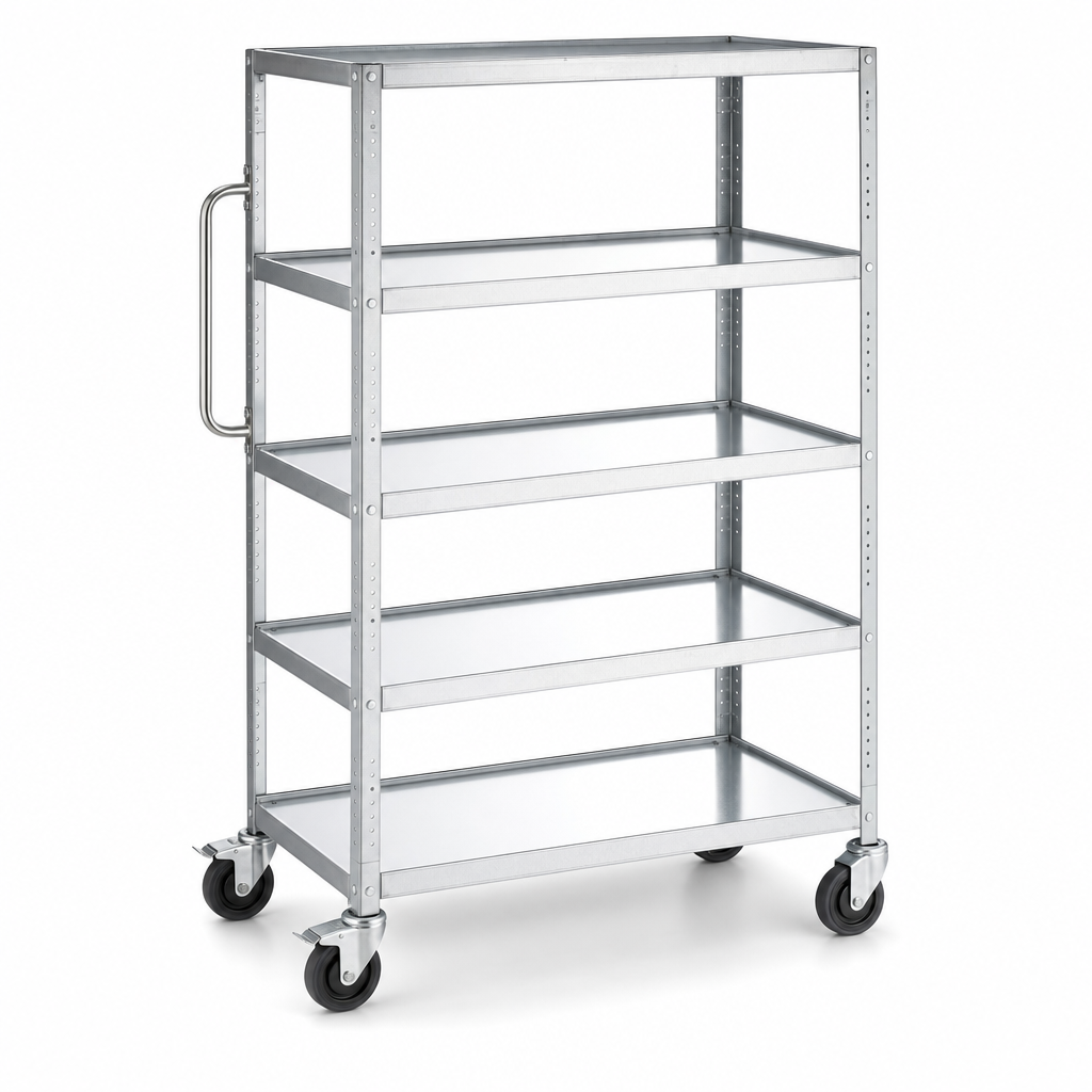 Medium Duty Steel Shelving Trolley with 5 Shelves