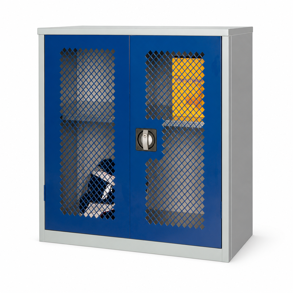 Mesh Door Steel Cupboard with 1 Shelf 1000h x 915w x 457d mm