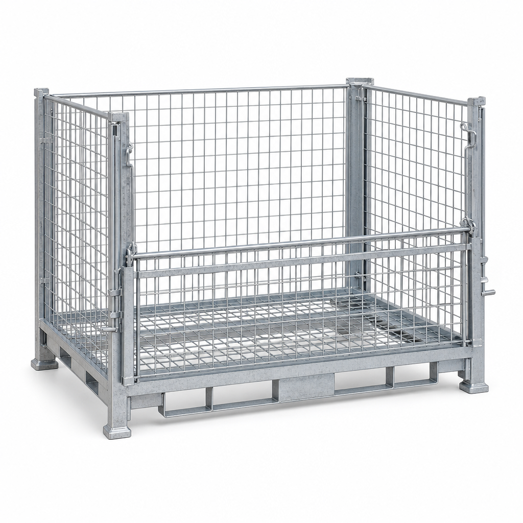 Mesh Stillage with Half Drop Front 1200 x 1000mm