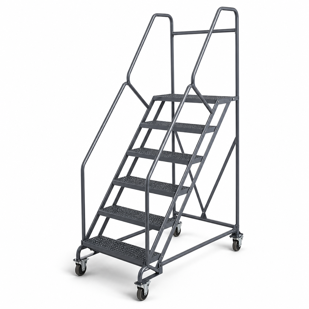 Mobile Industrial Step Ladders with Anti-Slip Treads