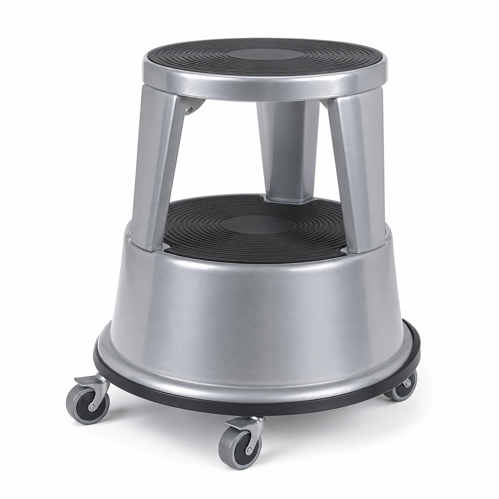 Mobile Two-Step Plastic Kick Stool 150kg Capacity