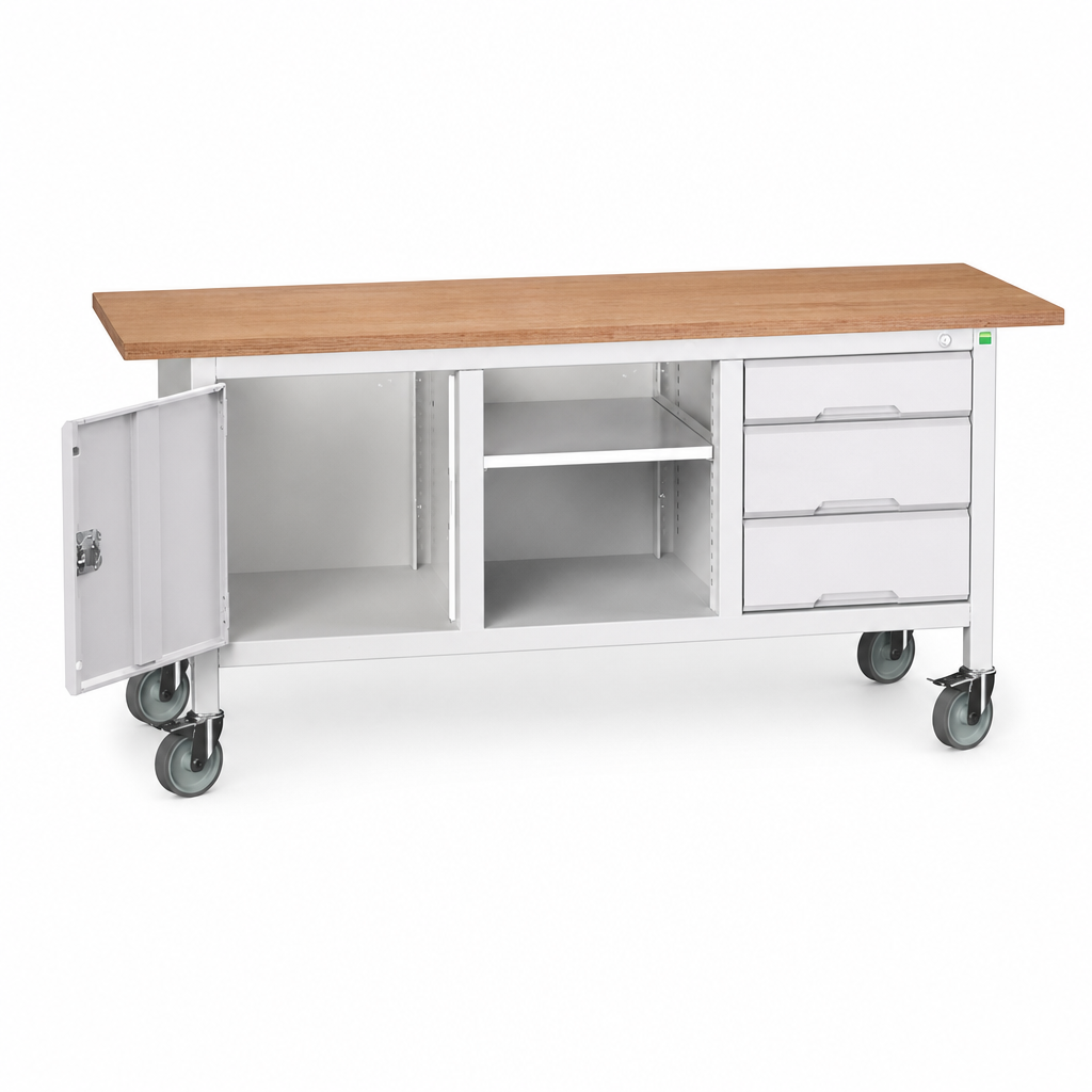 Mobile Workbench with Drawer and Shelf Storage 830x1750x600mm