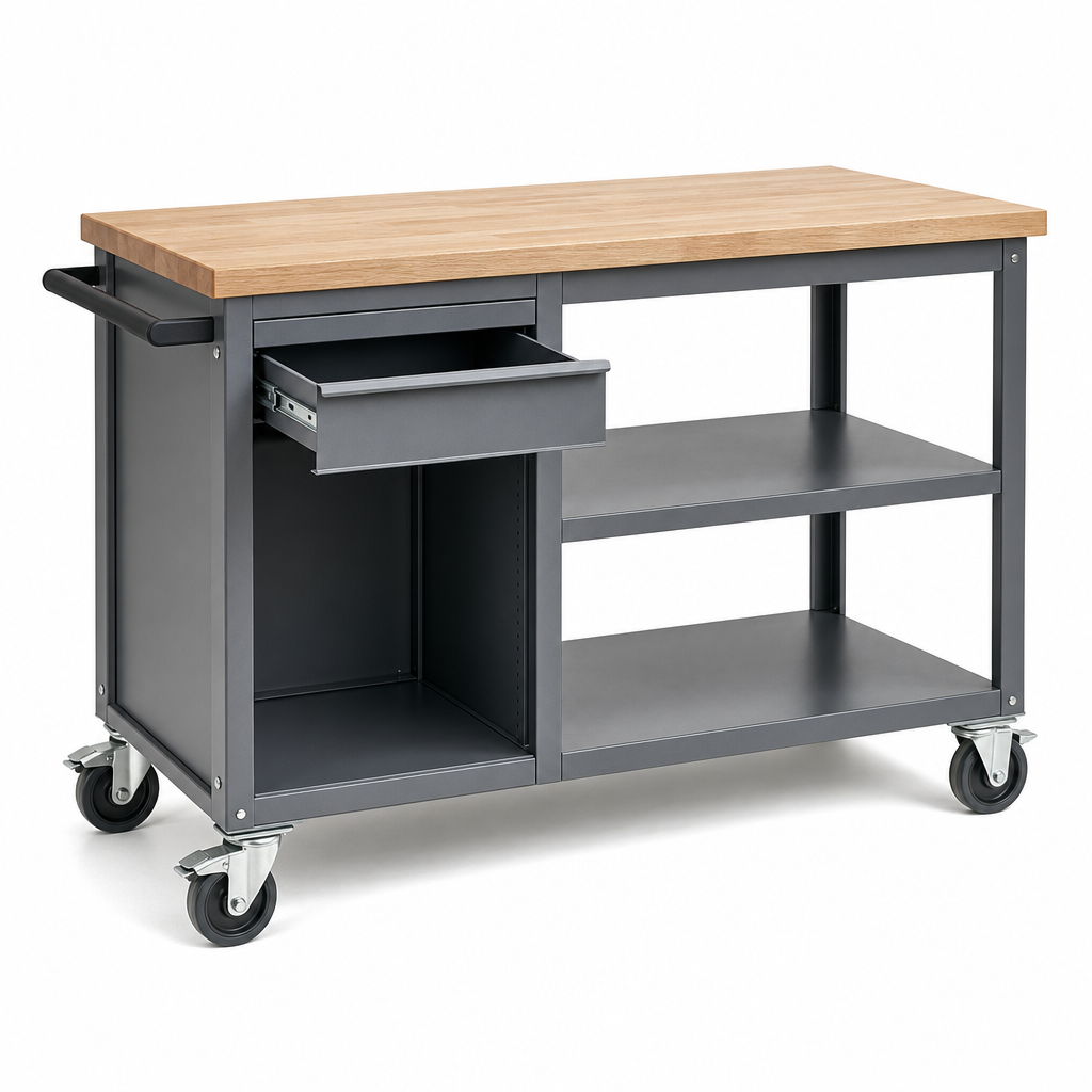 Mobile Workbench with Drawer and Shelf Storage 830x1750x600mm