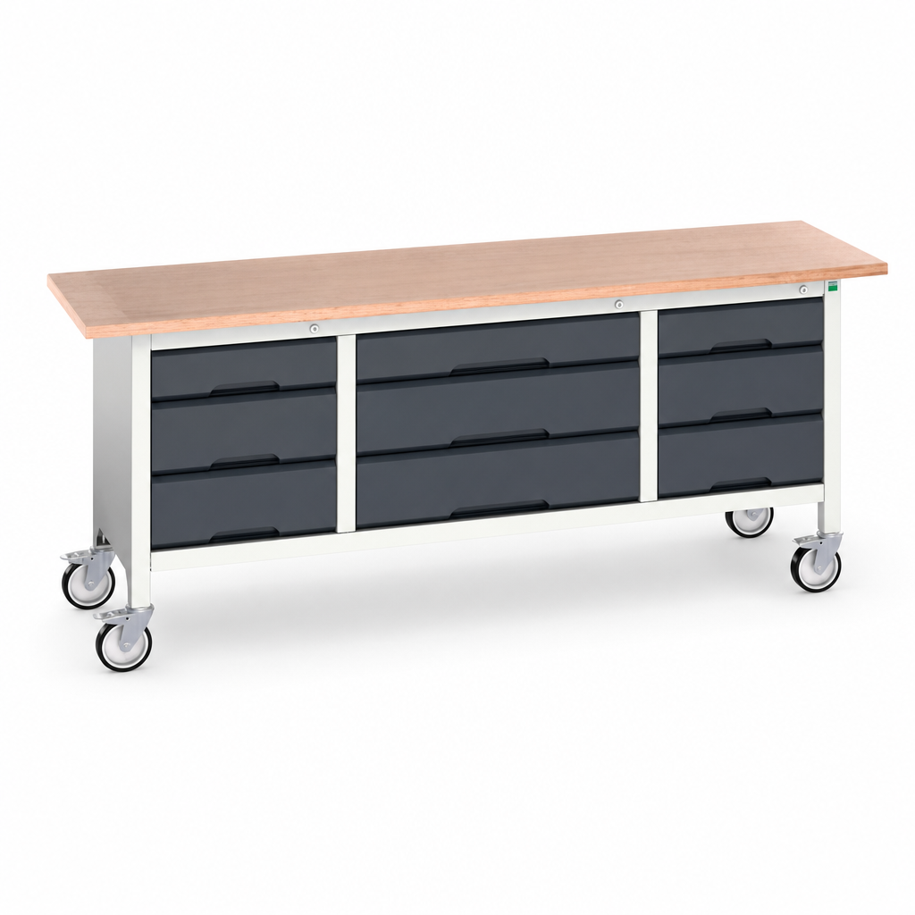 Mobile Workbench with Drawer and Shelf Storage 830x2000x600mm