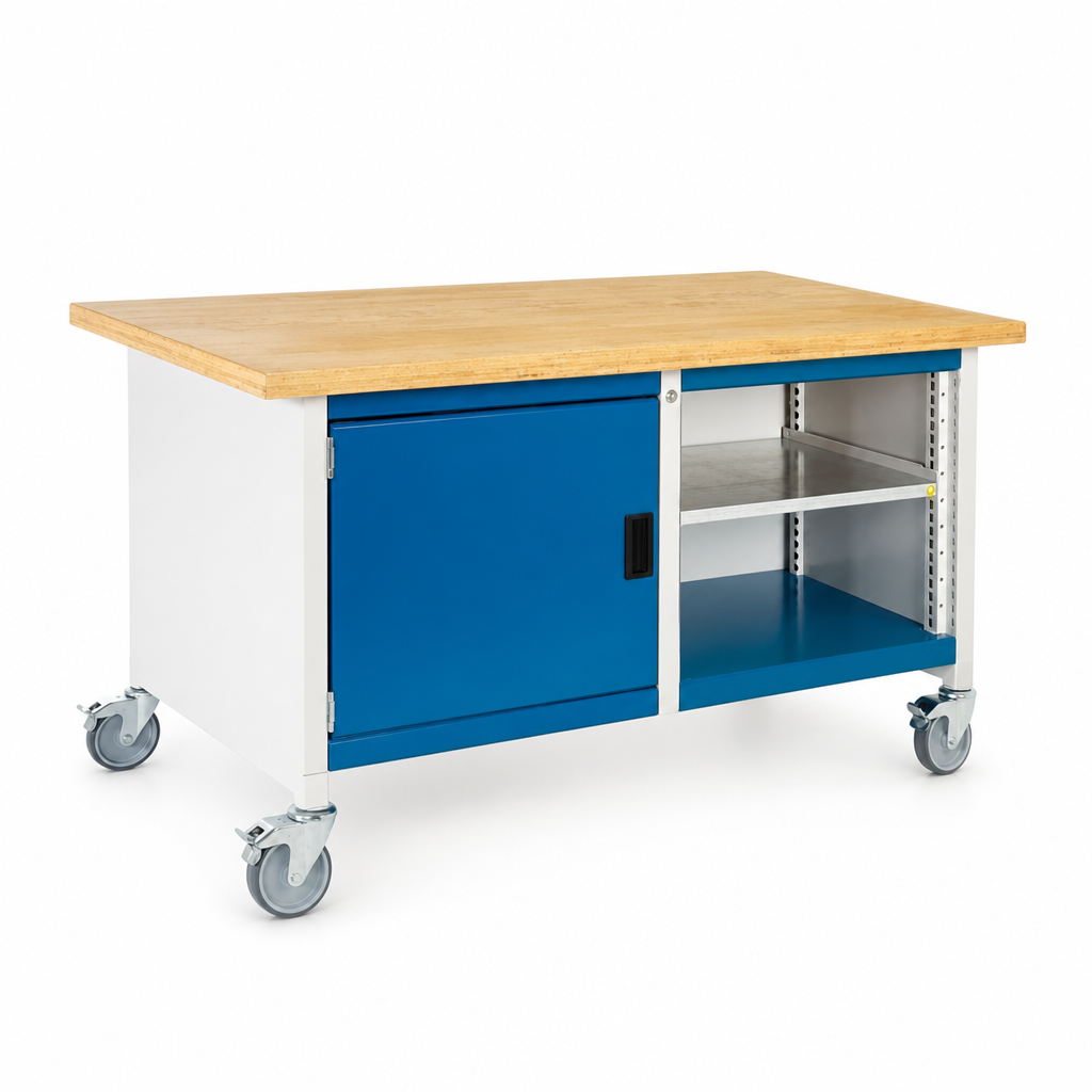 Mobile Workbench with MPX Worktop and Storage Options 840x1500x750mm