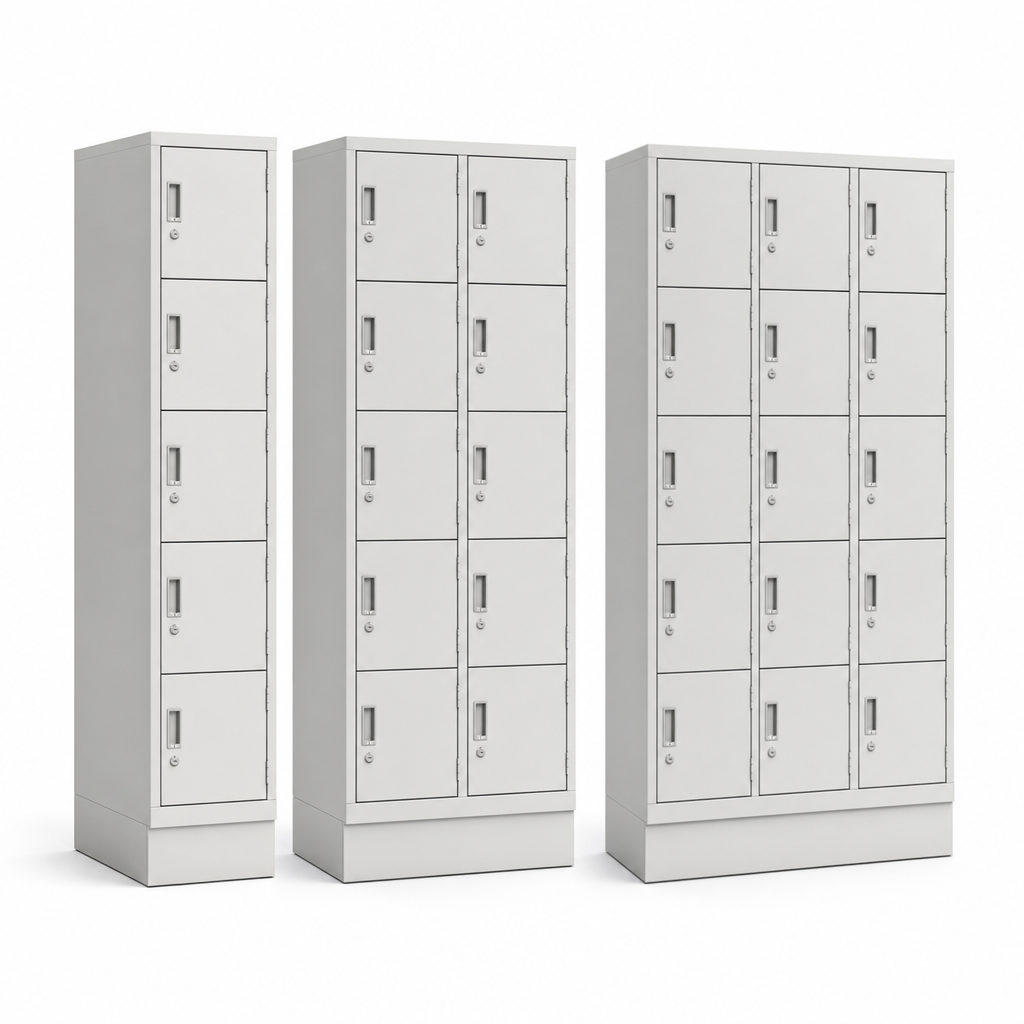 Multi-Compartment Steel Locker With 1 to 3 Columns on Plinth Base