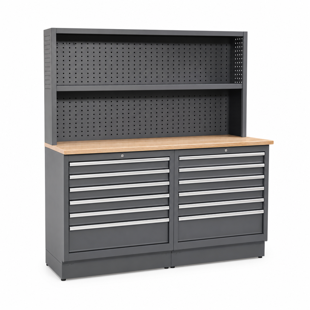 Multi-Drawer Metal Tool Cabinet with Shelf 1000x800mm