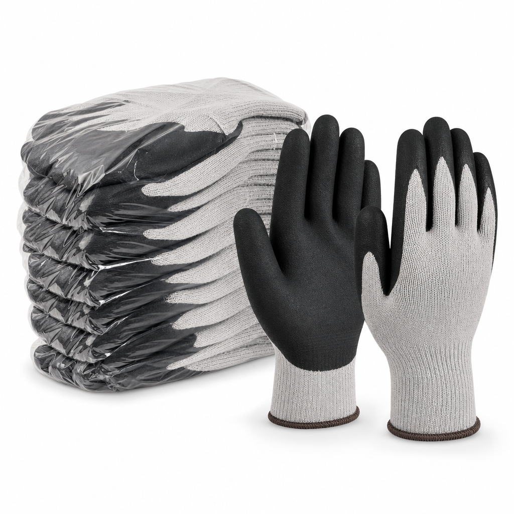 Nylon and Latex Size 10 Work Gloves Pack of 10