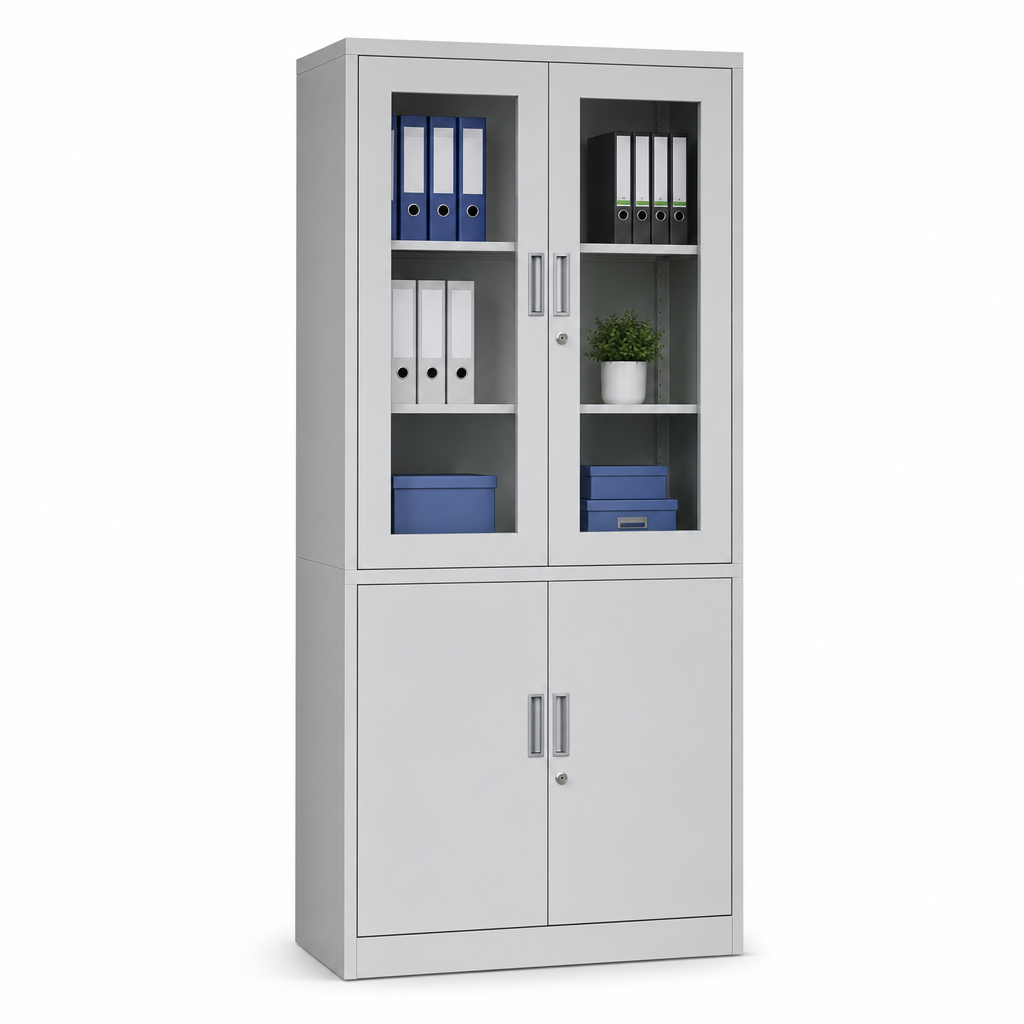 Office Cupboard with Swing Doors and Optional Glass Fronts