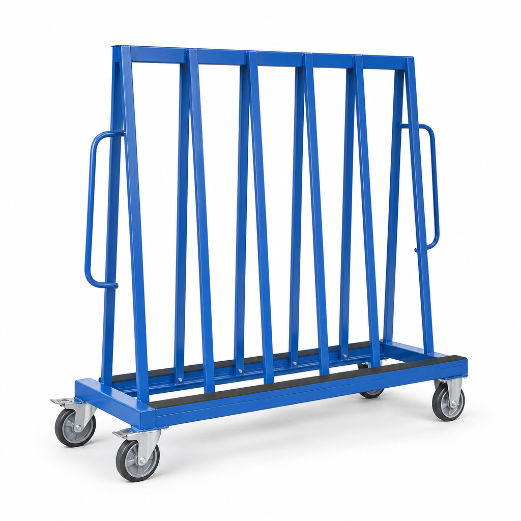 One-Sided Glass and Sheet Material Container Trolley