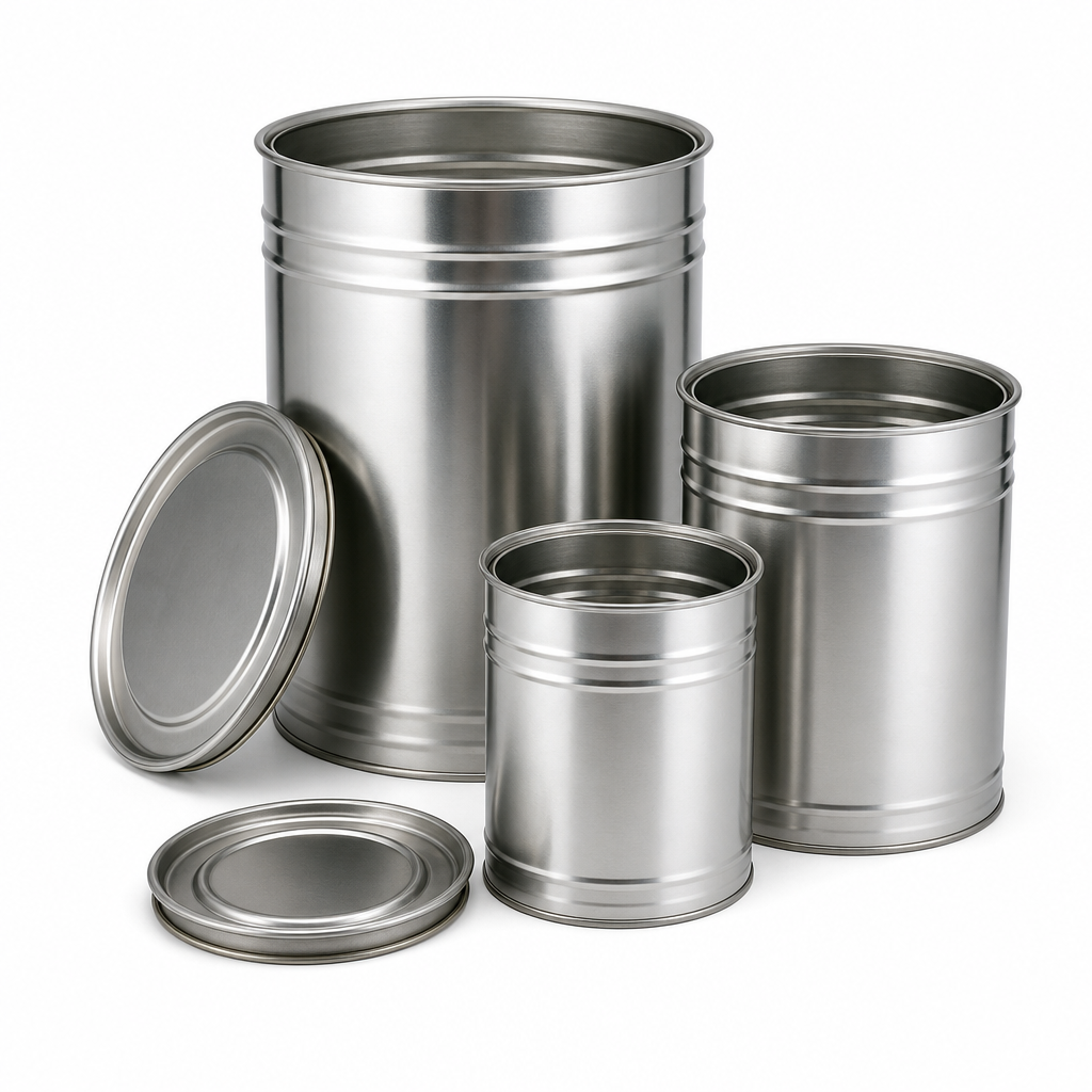 Open Top Metal Storage Cans With Lids