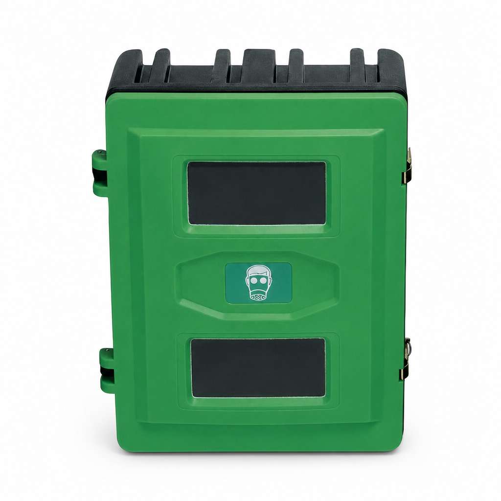 Outdoor PPE Storage Cabinet with Green Door