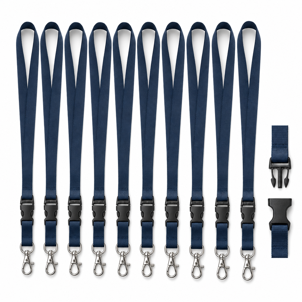 Pack of 10 Textile Security Lanyards with Safety Release