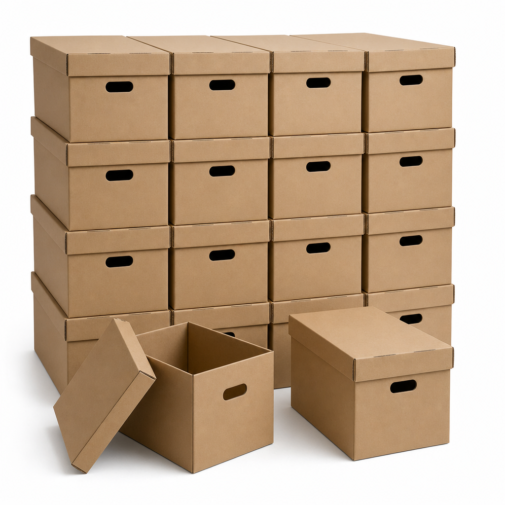 Pack of 20 Cardboard Document Storage Archive Boxes