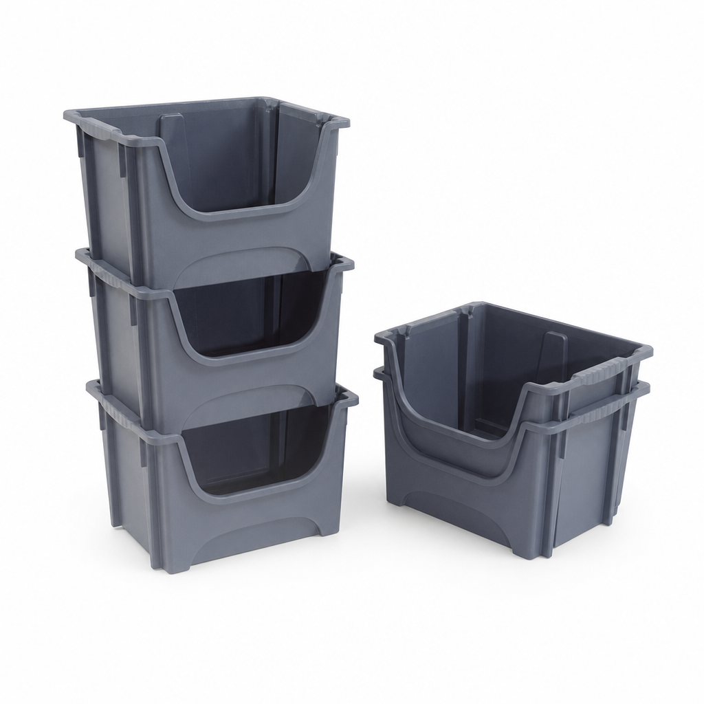 Pack of 5 Heavy Duty 50 Litre Storage Containers