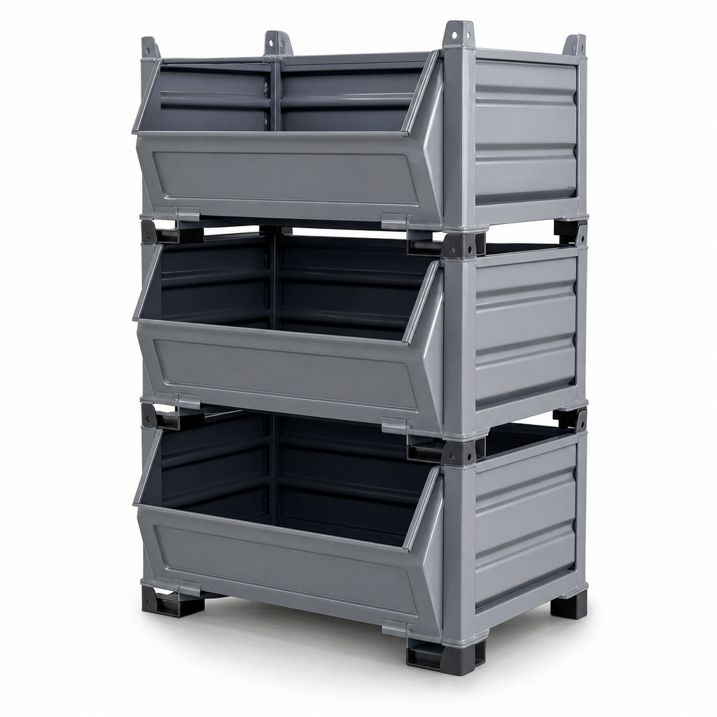 Pack of Heavy Duty Stacking Storage Containers