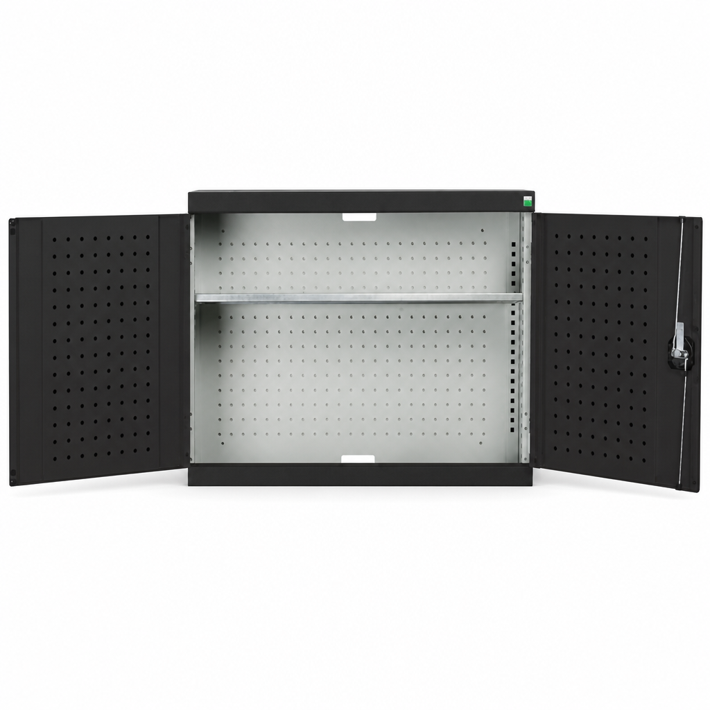 Perforated Steel Wall Cupboard with Shelf 1000x1050x325mm