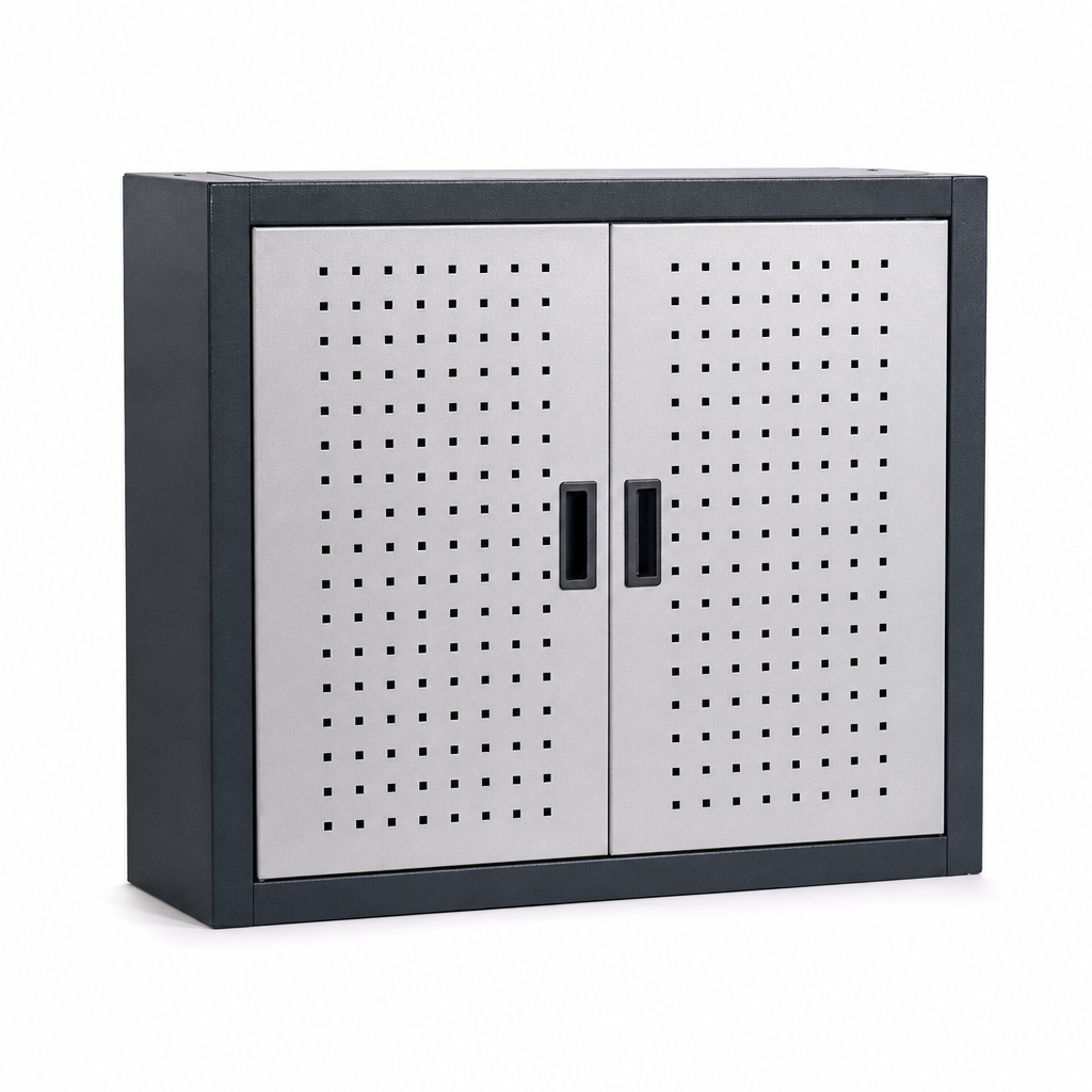 Perforated Tool Storage Wall Cabinet with Double Doors 700x650x325mm
