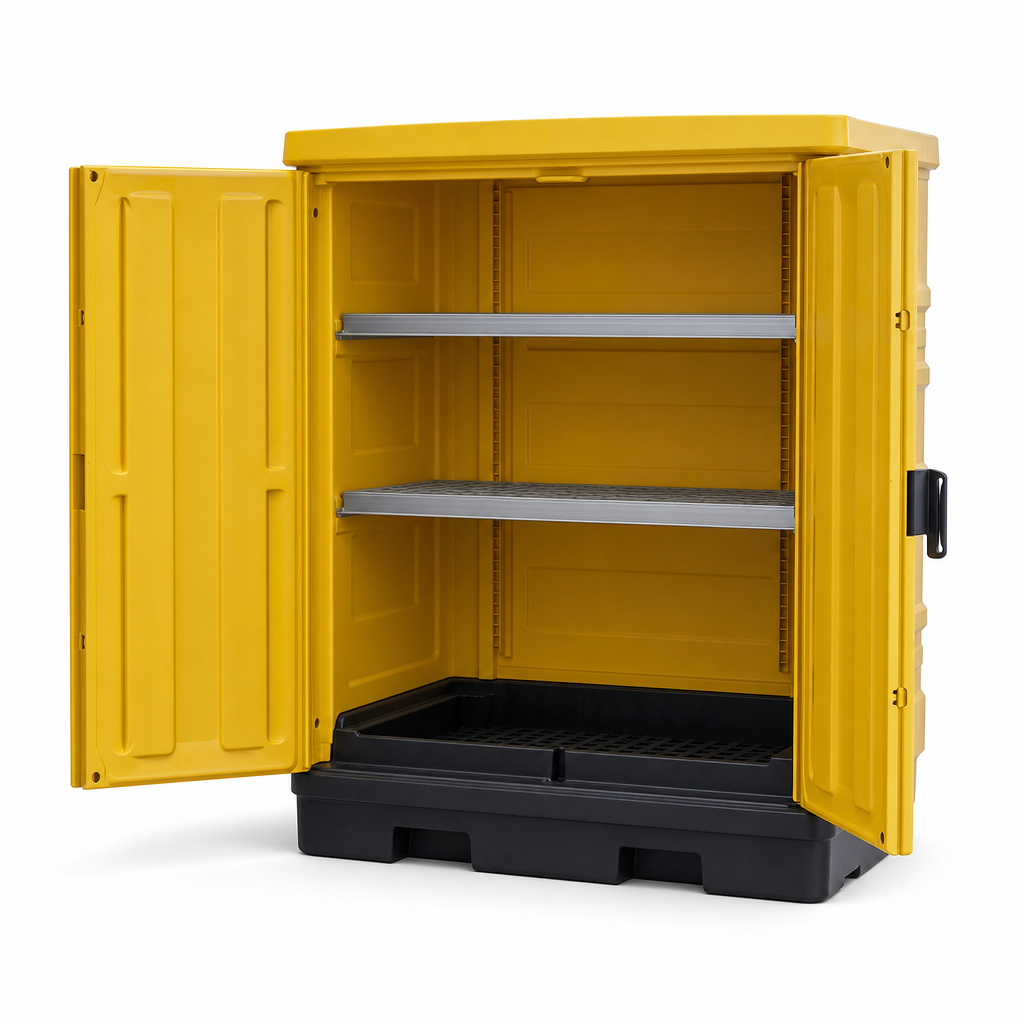 Plastic COSHH Storage Cabinet with Spill Containment