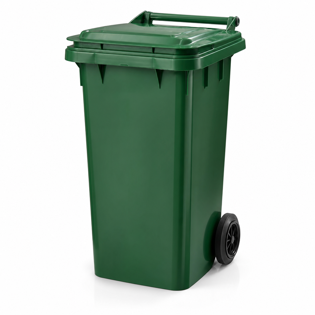 Plastic Outdoor Waste Bin With Hinged Lid 60–100L