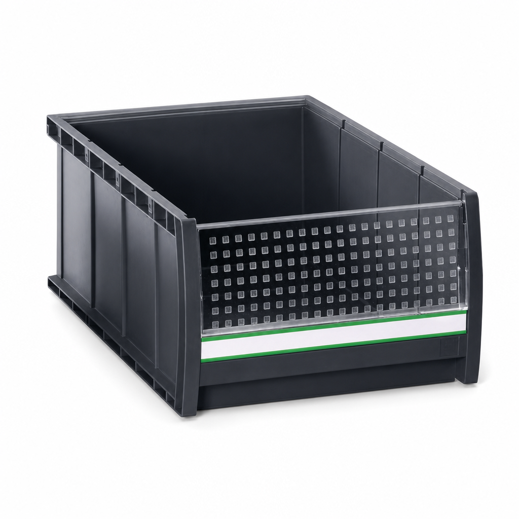 Plastic Storage Bins with Front Panels