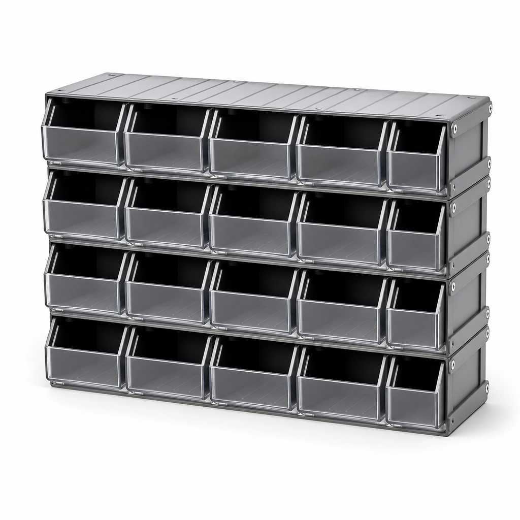 Plastic Storage Bins with Front Panels