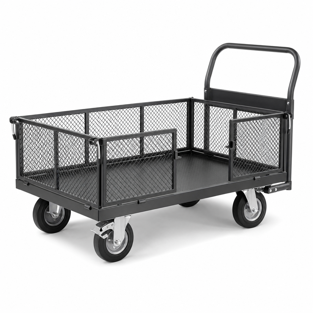 Platform Truck with 4 Removable Mesh Sides 300kg Load